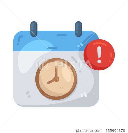 Illustration of calendar alert Illustration of calendar alert 135904878