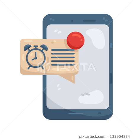 Illustration of Time notification 135904884