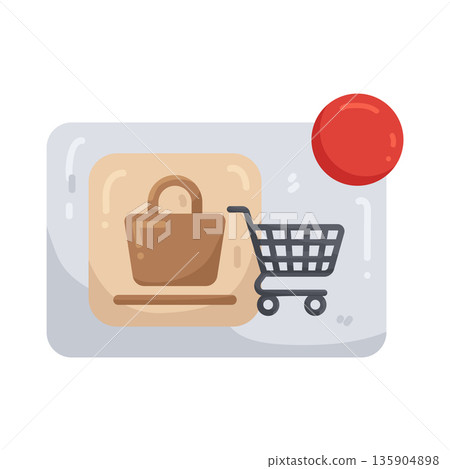 Illustration of shopping notification Illustration of shopping notification 135904898
