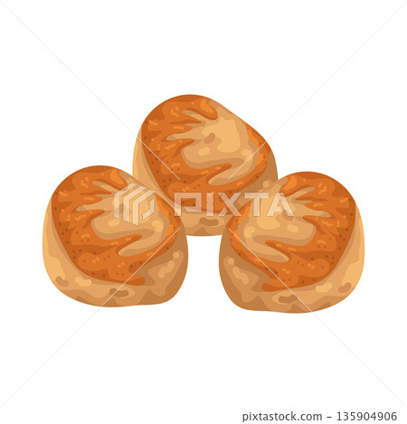 Illustration of grilled scallop  135904906