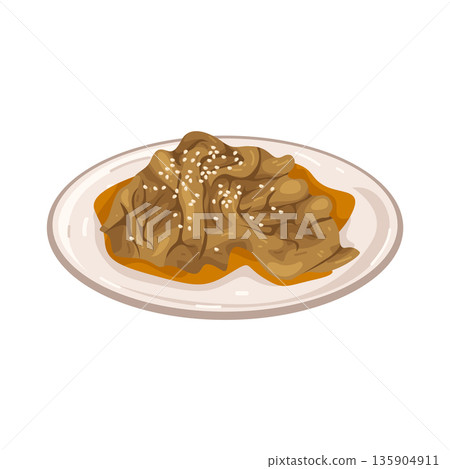Illustration of Jellyfish Salad with Sesame Seeds Illustration of Jellyfish Salad with Sesame Seeds 135904911
