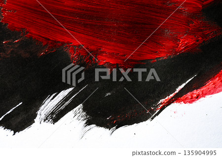 用紅色和黑色油漆塗的背景 用紅色和黑色油漆塗的背景 135904995