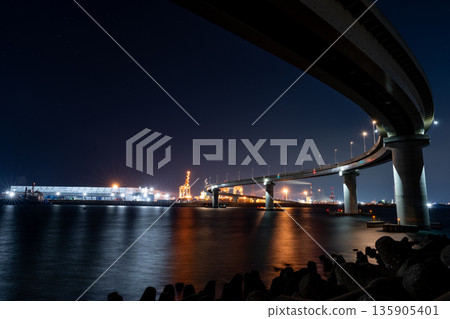 四日市工廠夜景 稻葉港線 四日市工廠夜景 稻葉港線 135905401