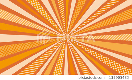 Orange concentrated lines and pattern background material Orange concentrated lines and pattern background material 135905483