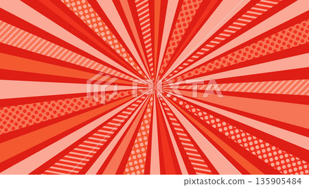 Red concentrated lines and pattern background material 135905484
