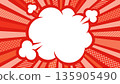 普普藝術風格的圖形，以紅色放射狀線條和對話氣泡為特色。 135905490