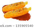 grilled corn illustration 135905540