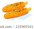 grilled corn illustration 135905541