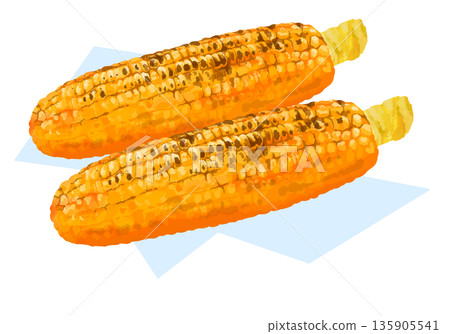 grilled corn illustration 135905541