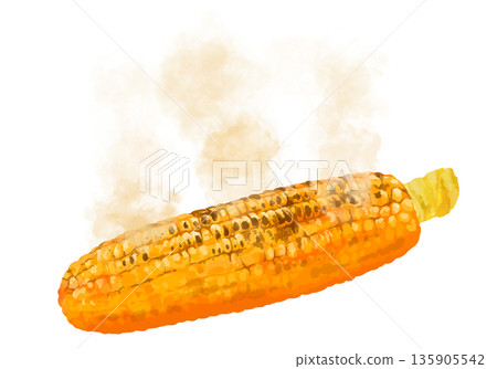 熱烤玉米插圖 熱烤玉米插圖 135905542
