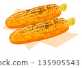 grilled corn illustration 135905543