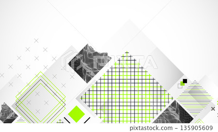 Abstract geometric background with grid and square elements. Vector illustration. Abstract geometric background with grid and square elements. Vector illustration. 135905609