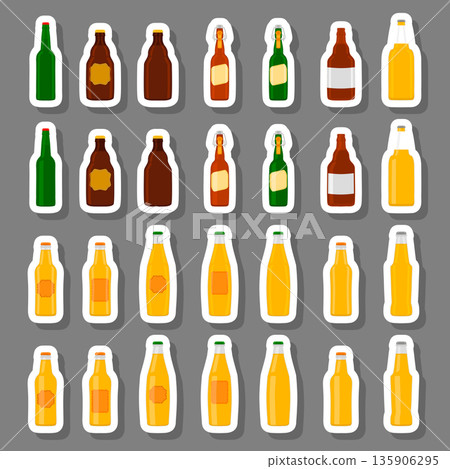 Illustration on theme big kit beer glass bottles with lid for brewery 135906295