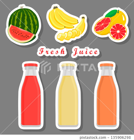 Sweet tasty natural eco product juice in bottle Sweet tasty natural eco product juice in bottle 135906298