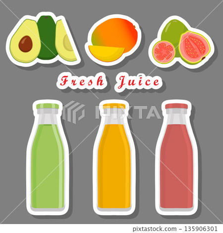 Sweet tasty natural eco product juice in bottle Sweet tasty natural eco product juice in bottle 135906301