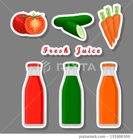 Sweet tasty natural eco product juice in bottle Sweet tasty natural eco product juice in bottle 135906309