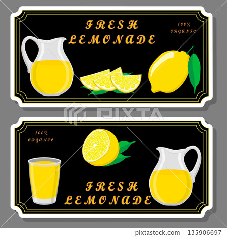 Various sweet tasty natural lemonade 135906697