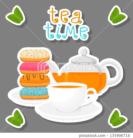 Vector illustration logo for white ceramic cup 135906718