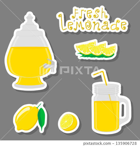 Vector illustration for slice citrus fruit lemon Vector illustration for slice citrus fruit lemon 135906728