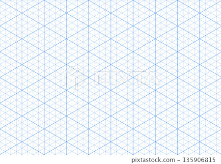 Blue isometric line guides. Isometric squared grid. 3d perspective printable backdrop.Notebook sheets blank template. Mathematic typography pattern for making notebooks productions. 135906815