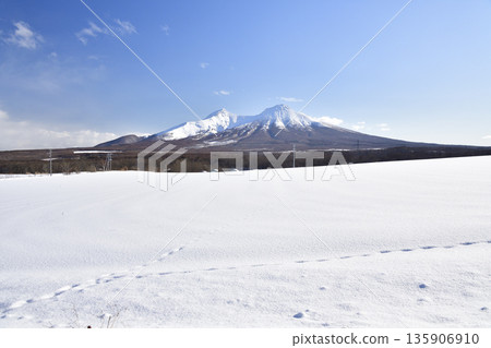 Photographing the snowy scenery of Mt. Komagatake in Mori Town, Hokkaido in winter 135906910