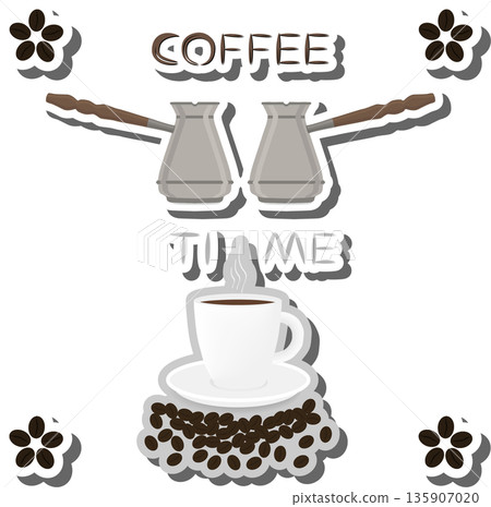 logo for white ceramic cup of hot coffee on saucer logo for white ceramic cup of hot coffee on saucer 135907020