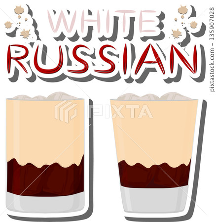 Bright alcohol cocktail white russian from coffee 135907028