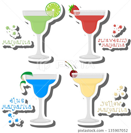Set bright alcohol cocktails for celebration party Set bright alcohol cocktails for celebration party 135907052