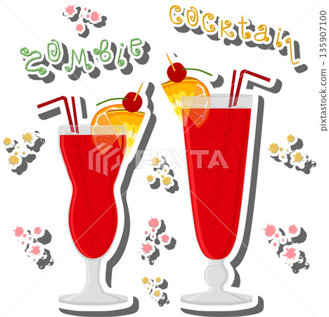 Bright beautiful alcohol cocktail zombie Bright beautiful alcohol cocktail zombie 135907100