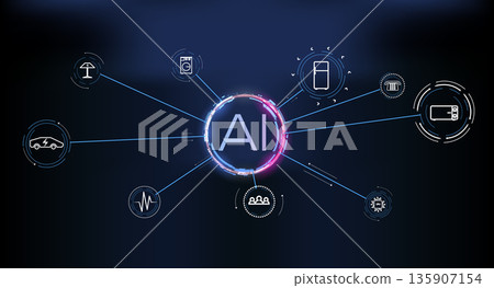 Visual display of AI technology with various applications showcasing transportation, healthcare, and home automation Visual display of AI technology with various applications showcasing transportation, healthcare, and home automation 135907154