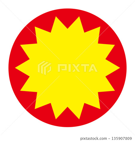 圓形價格標籤彈出框,簡約的紅黃設計 圓形價格標籤彈出框,簡約的紅黃設計 135907809
