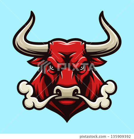Red Bull Head Illustration Character Vector Logo Template Red Bull Head Illustration Character Vector Logo Template 135909392