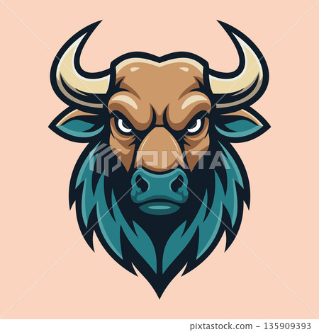 Bull Head Illustration Character Vector Logo Template Bull Head Illustration Character Vector Logo Template 135909393