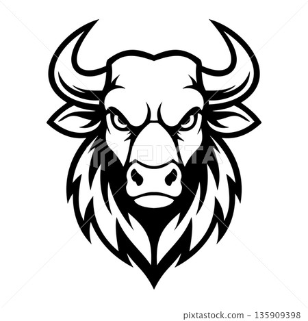 Line Head of Bull Illustration Character Vector Logo Template Line Head of Bull Illustration Character Vector Logo Template 135909398