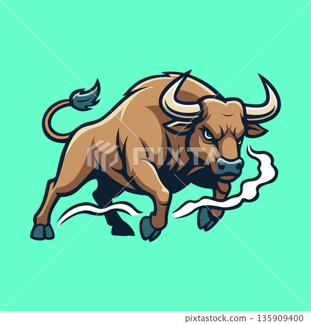 Angry Bull Illustration Character Vector Logo Template Angry Bull Illustration Character Vector Logo Template 135909400