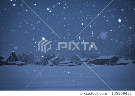 Snow falling Shirakawa Town Snow falling Shirakawa Town 135909455