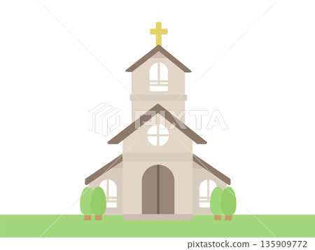 Light brown church illustration 135909772