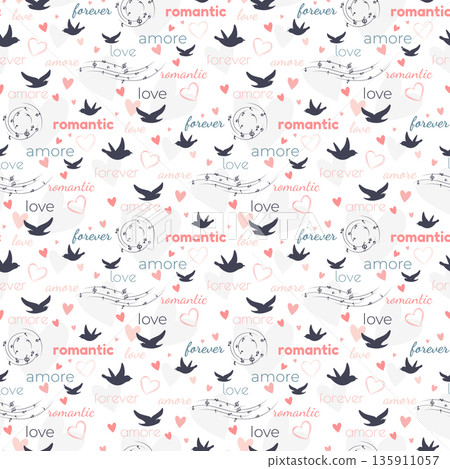 romantic seamless pattern 135911057