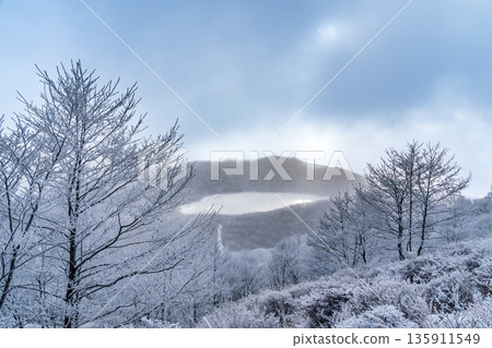From the frost-covered Jizodake hiking trail on Mount Akagi to the completely frozen Konuma Pond From the frost-covered Jizodake hiking trail on Mount Akagi to the completely frozen Konuma Pond 135911549