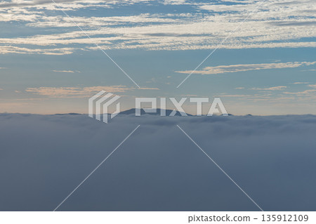 Sea of clouds seen from Takataniyama Observatory in the early morning in Awaya-cho, Miyoshi City, Hiroshima Prefecture, Japan Sea of clouds seen from Takataniyama Observatory in the early morning in Awaya-cho, Miyoshi City, Hiroshima Prefecture, Japan 135912109