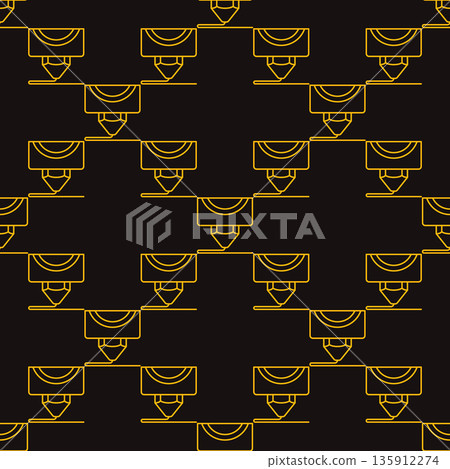 3D Printer Nozzle vector Printing Technology outline seamless pattern 135912274