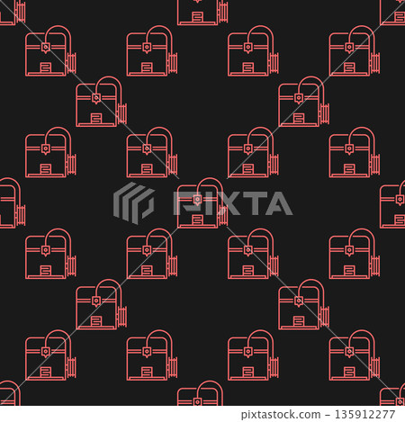 3D printer vector Additive Manufacturing seamless pattern in thin line style 135912277