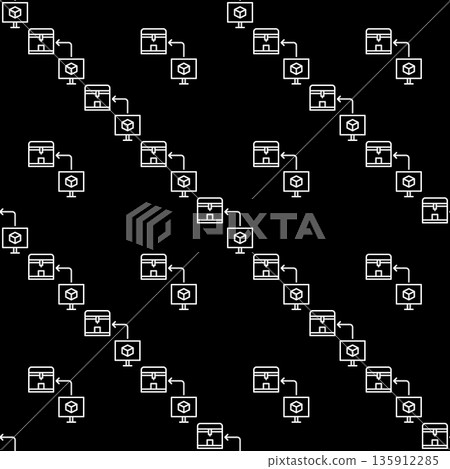 Computer with 3D Printer vector Printing Technology linear seamless pattern Computer with 3D Printer vector Printing Technology linear seamless pattern 135912285