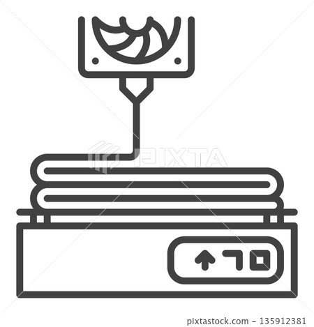 3D Printing Technology vector outline simple icon or symbol 3D Printing Technology vector outline simple icon or symbol 135912381