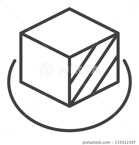Cube vector 3D Printing Technology thin line icon or symbol Cube vector 3D Printing Technology thin line icon or symbol 135912397