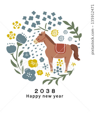 2038新年賀卡模板 135912471