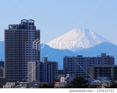 Mount Fuji as seen from Mount Asama in Fuchu Mount Fuji as seen from Mount Asama in Fuchu 135912721