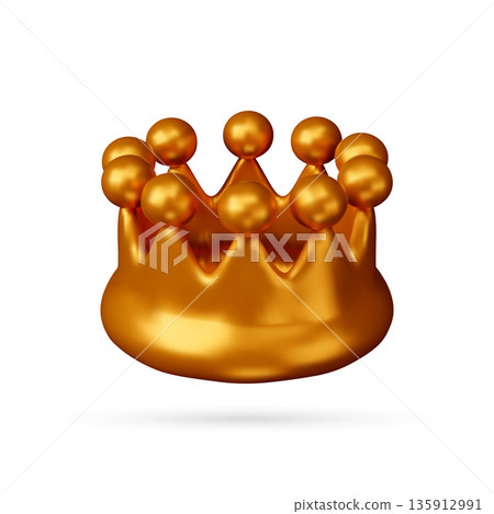 Gold 3d crown icon symbol Gold 3d crown icon symbol 135912991
