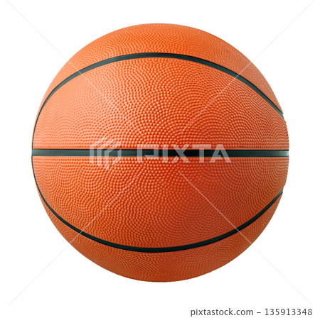 Side view of basketball ball isolated on white Side view of basketball ball isolated on white 135913348
