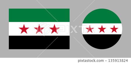 Syria country round, rectangular flags. New circular icon national flag of Syrian Arab republic. Set of Syria flag in circle, rectangle shapes button, badge, banner. Syria country round, rectangular flags. New circular icon national flag of Syrian Arab republic. Set of Syria flag in circle, rectangle shapes button, badge, banner. 135913824